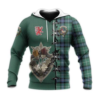 Printivon Macdonald Of The Isles Hunting Ancient Tartan Hoodie Lion Rampant And Celtic Thistle Style