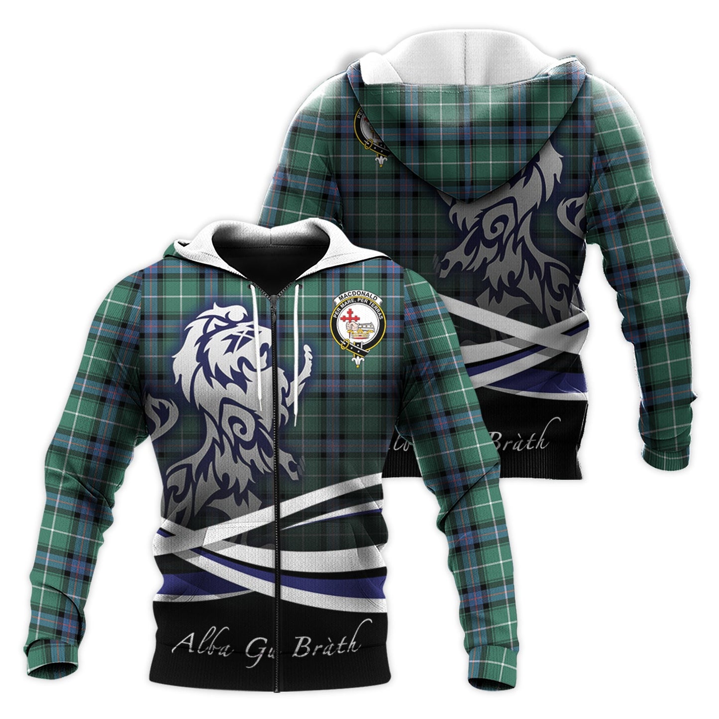 Printivon Macdonald Of The Isles Hunting Ancient Tartan Scottish Lion Hoodie