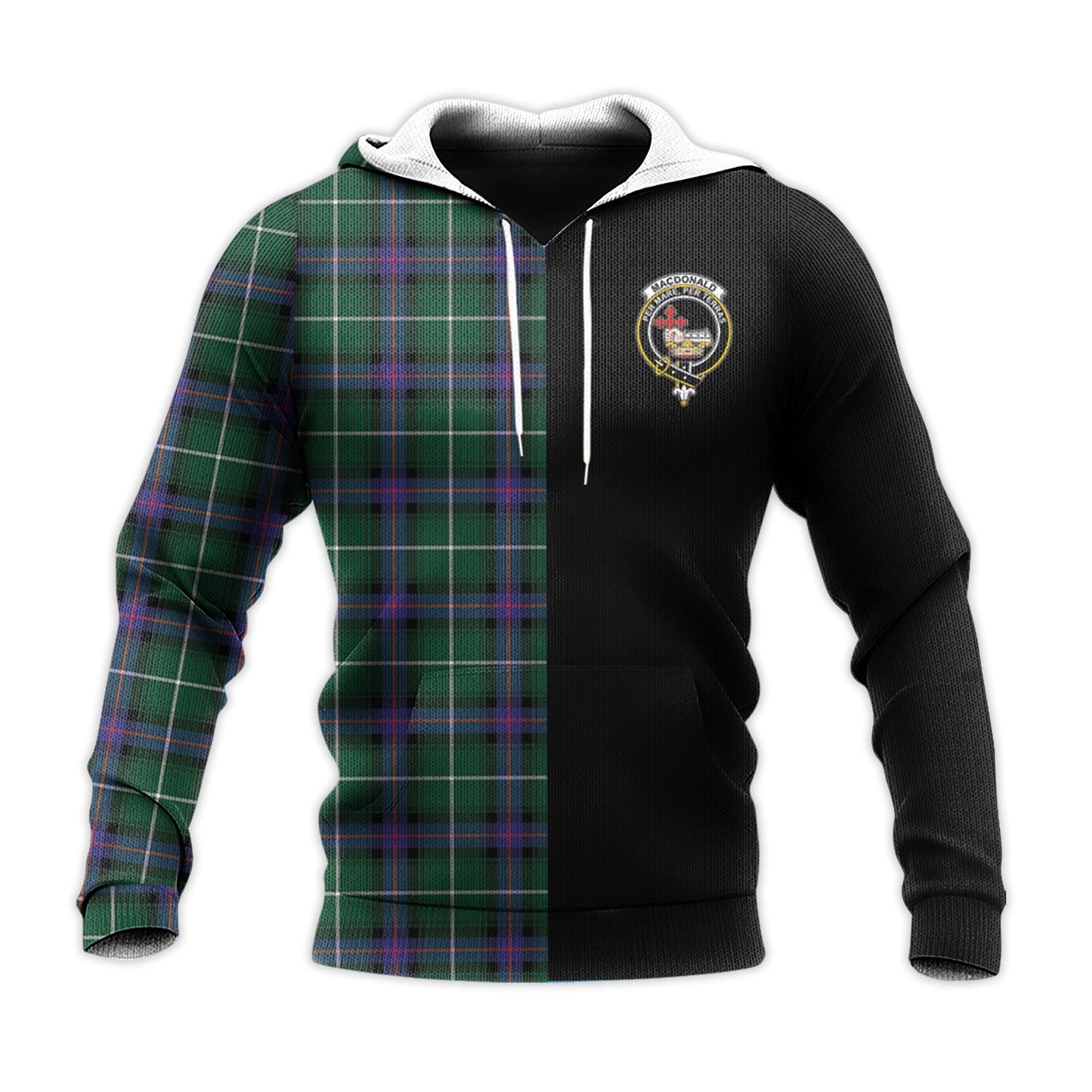 Printivon Macdonald Of The Isles Hunting Modern Tartan Personalize Half Hoodie