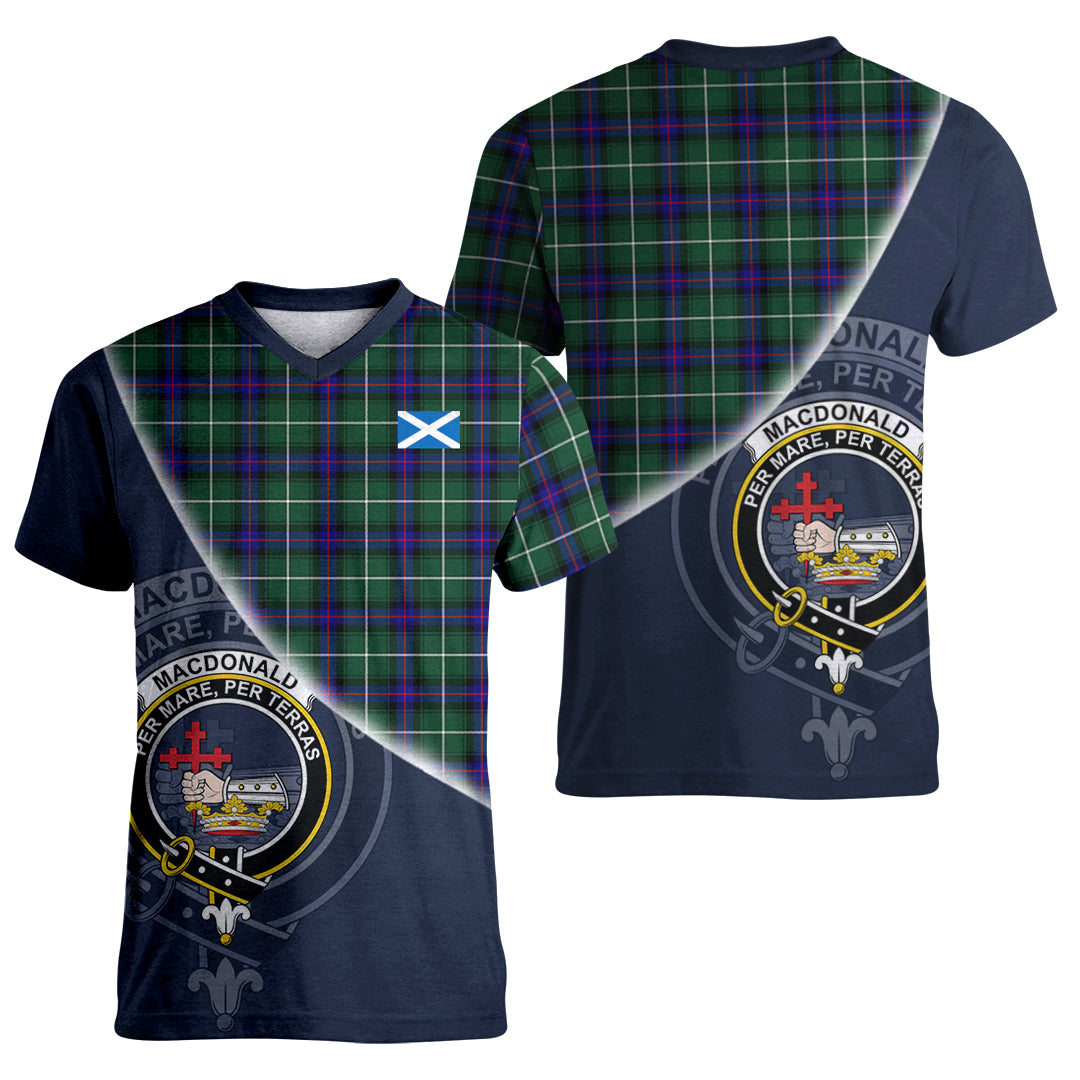 Printivon MacDonald of the Isles Hunting Modern Tartan Scottish Crest T Shirt