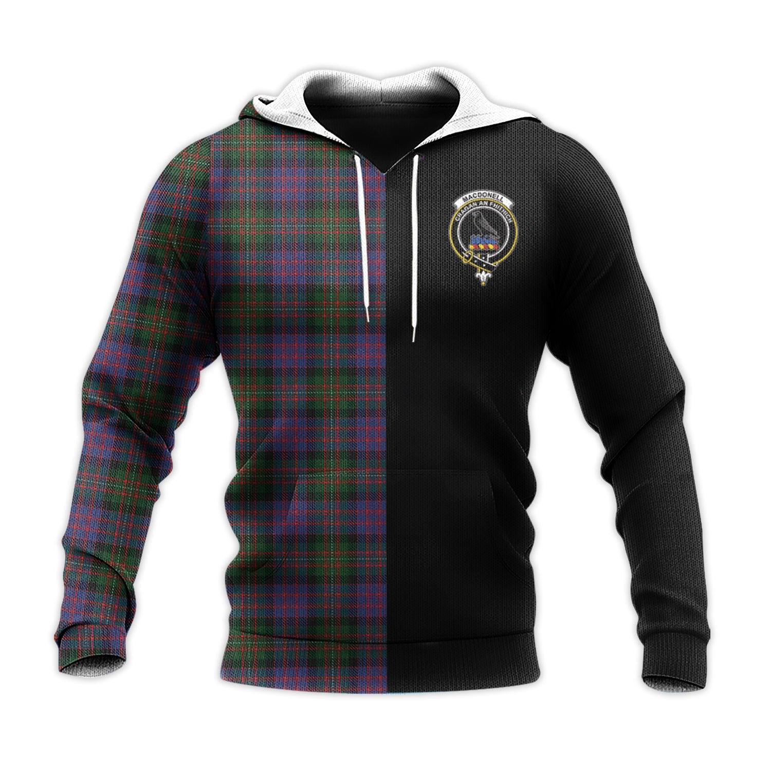 Printivon Macdonell Of Glengarry Tartan Personalize Half Hoodie
