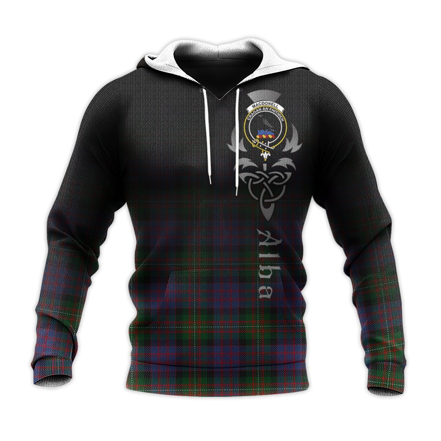 Printivon Macdonell Of Glengarry Tartan Crest Alba Celtic Hoodie