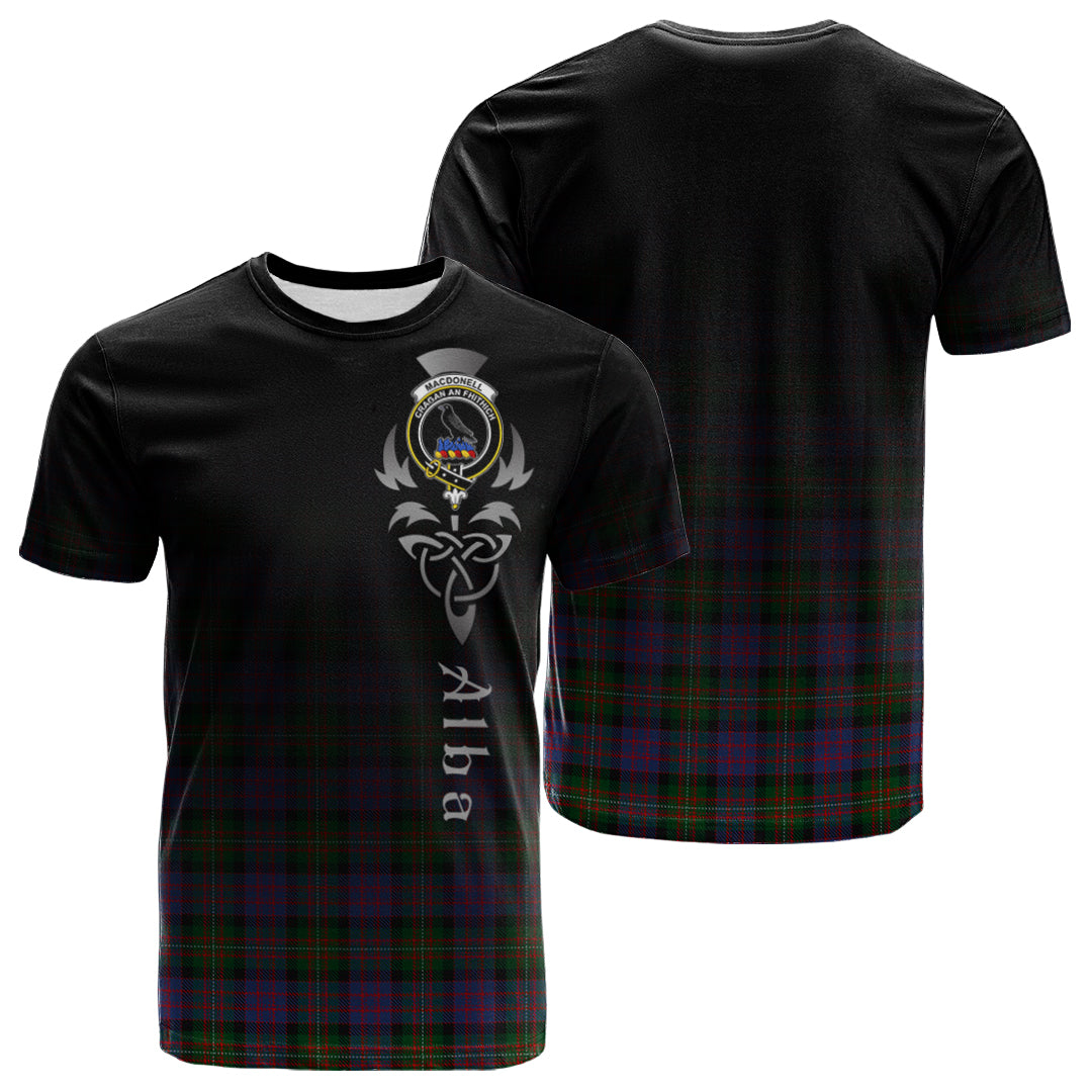 Printivon MacDonell of Glengarry Tartan Crest Alba Celtic T Shirt