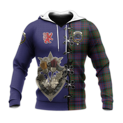 Printivon Macdonell Of Glengarry Tartan Hoodie Lion Rampant And Celtic Thistle Style