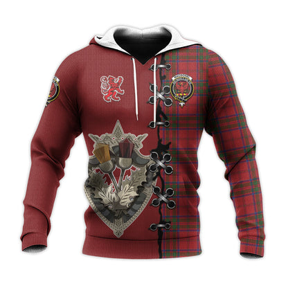 Printivon Macdonell Of Keppoch Tartan Hoodie Lion Rampant And Celtic Thistle Style