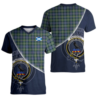 Printivon MacDonnell of Glengarry Ancient Tartan Scottish Crest T Shirt