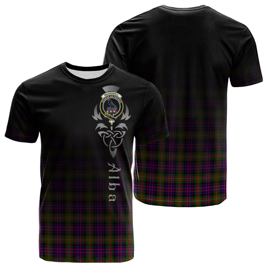 Printivon MacDonnell of Glengarry Modern Tartan Crest Alba Celtic T Shirt