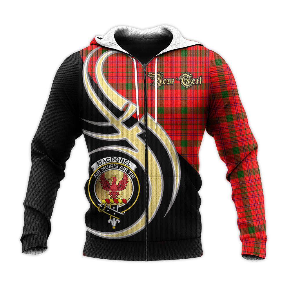 Printivon Macdonnell Of Keppoch Modern Clan Believe In Me Crest Tartan Knitted Hoodie Custom Your Text