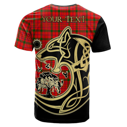 Printivon MacDonnell of Keppoch Modern Crest Celtic Wolf Tartan T Shirt Custom Your Text