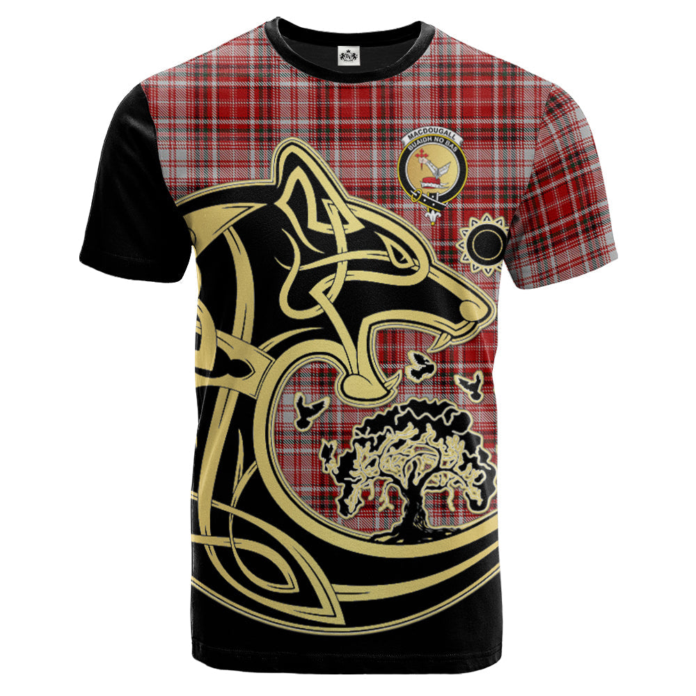 Printivon MacDougal Dress Crest Celtic Wolf Tartan T Shirt Custom Your Text