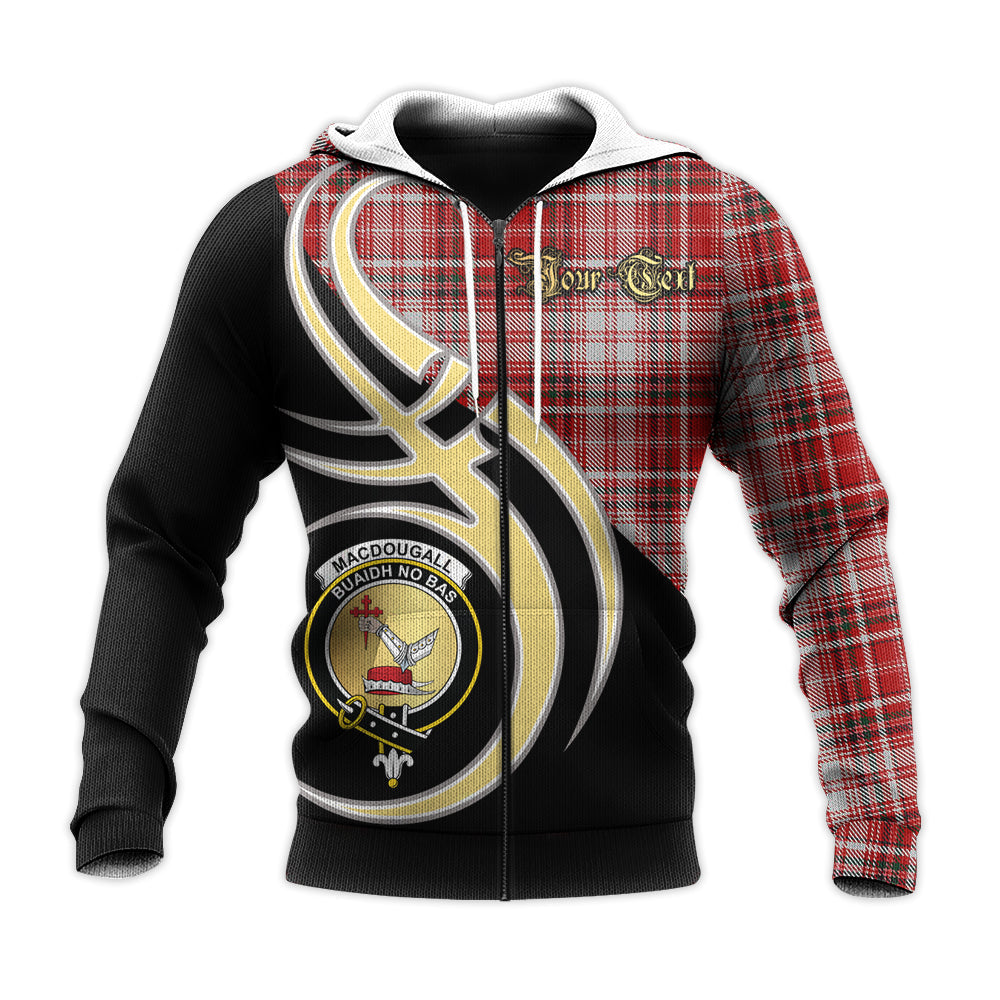 Printivon Macdougal Dress Clan Believe In Me Crest Tartan Knitted Hoodie Custom Your Text