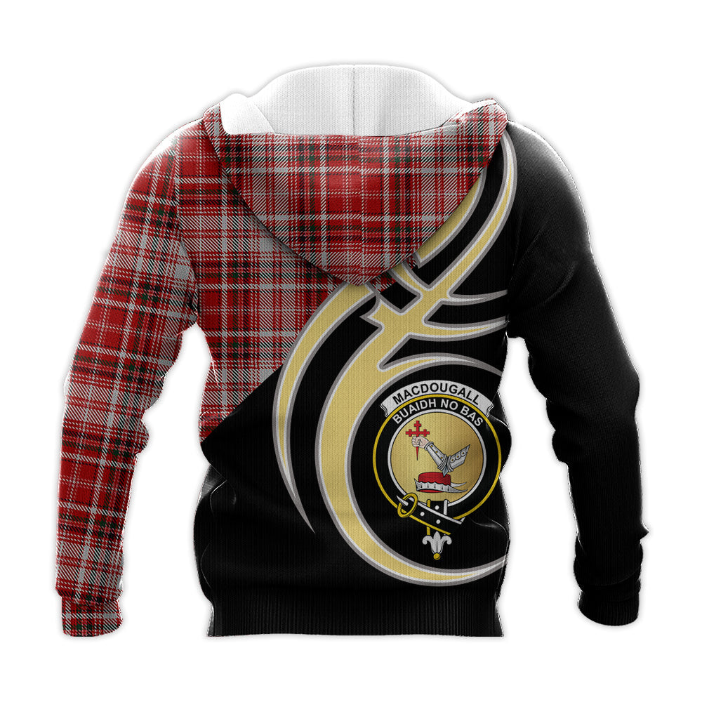 Printivon Macdougal Dress Clan Believe In Me Crest Tartan Knitted Hoodie Custom Your Text