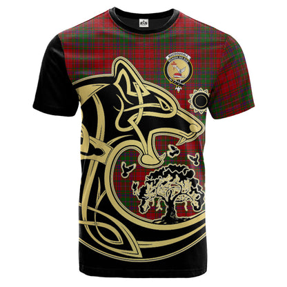 Printivon MacDougall Crest Celtic Wolf Tartan T Shirt Custom Your Text