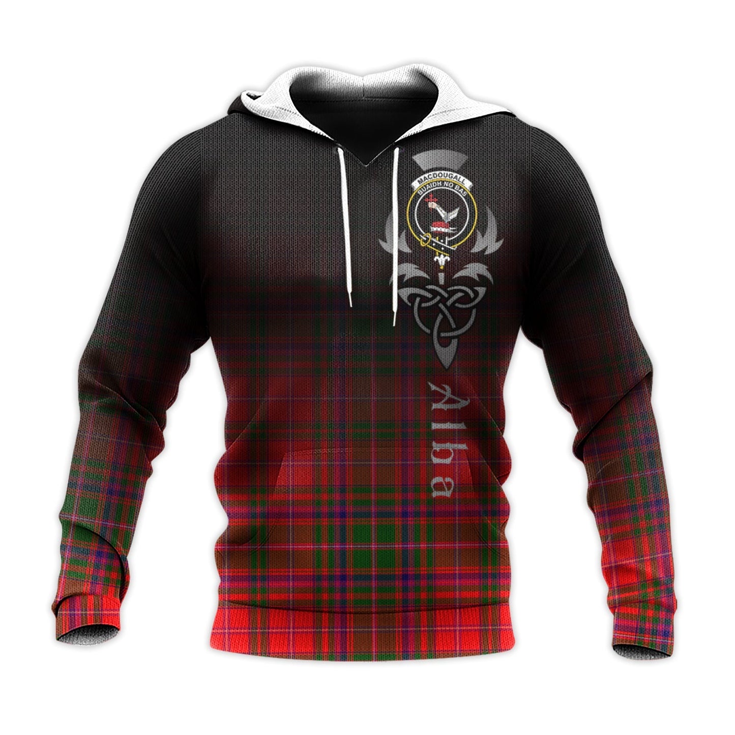 Printivon Macdougall Modern Tartan Crest Alba Celtic Hoodie