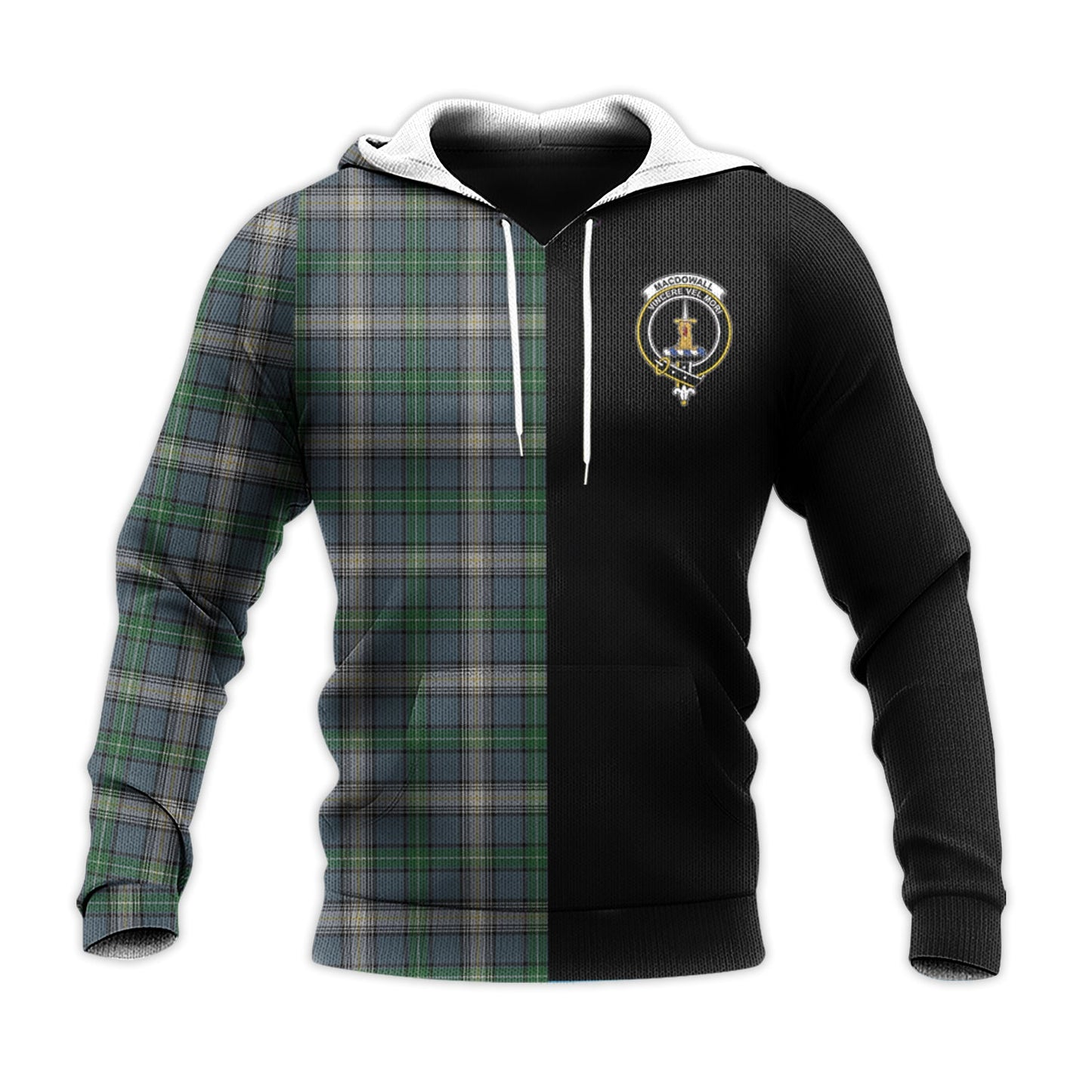 Printivon Macdowall Tartan Personalize Half Hoodie