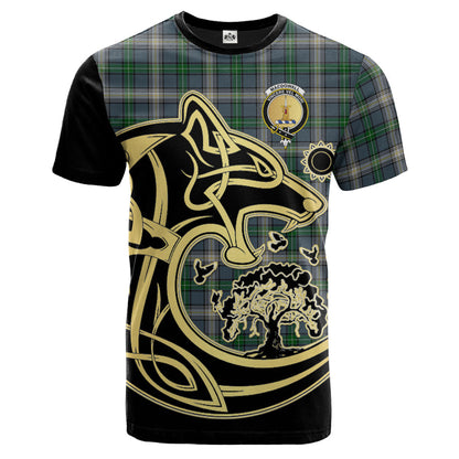 Printivon MacDowall Crest Celtic Wolf Tartan T Shirt Custom Your Text
