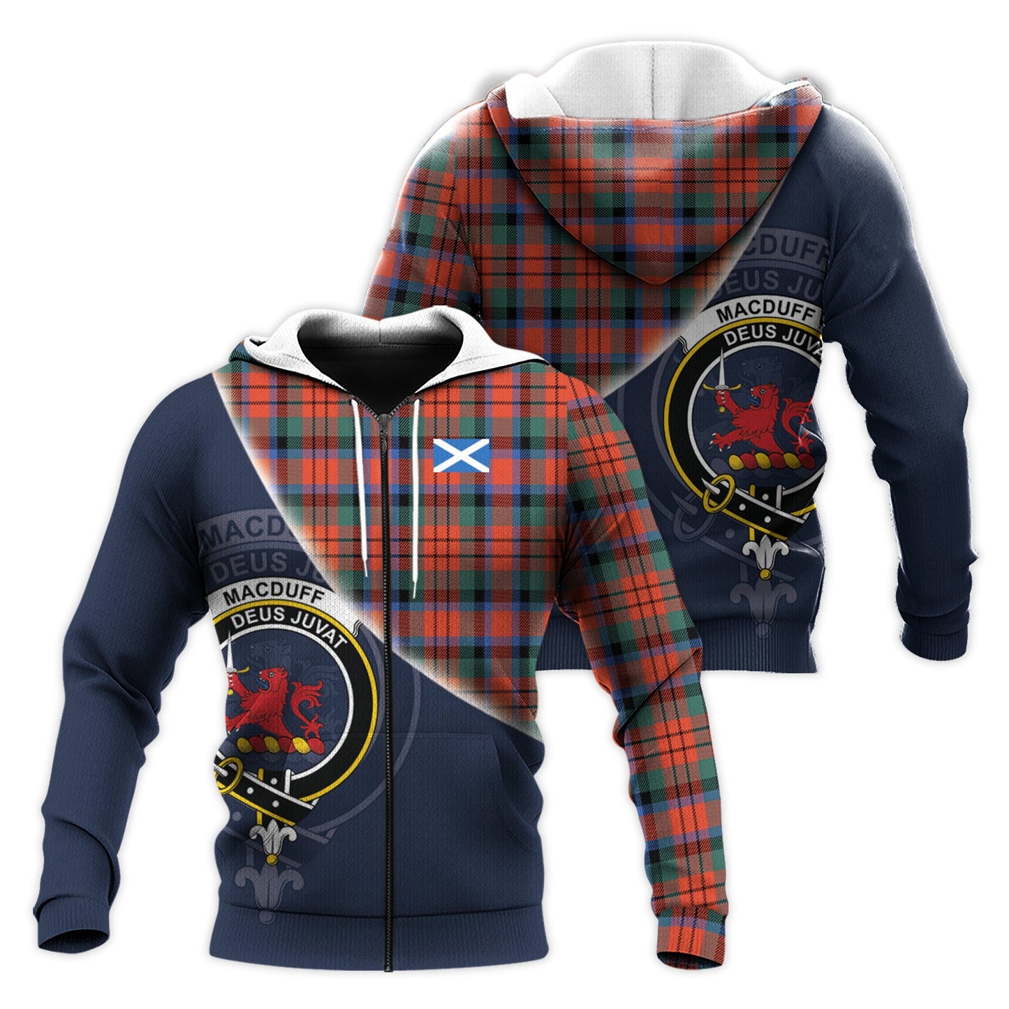 Printivon Macduff Ancient Tartan Scottish Crest Hoodie