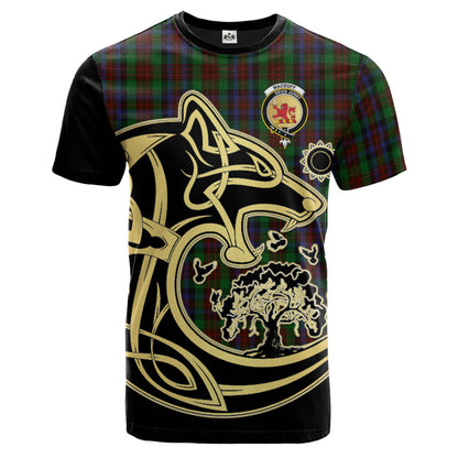 Printivon MacDuff Hunting Crest Celtic Wolf Tartan T Shirt Custom Your Text
