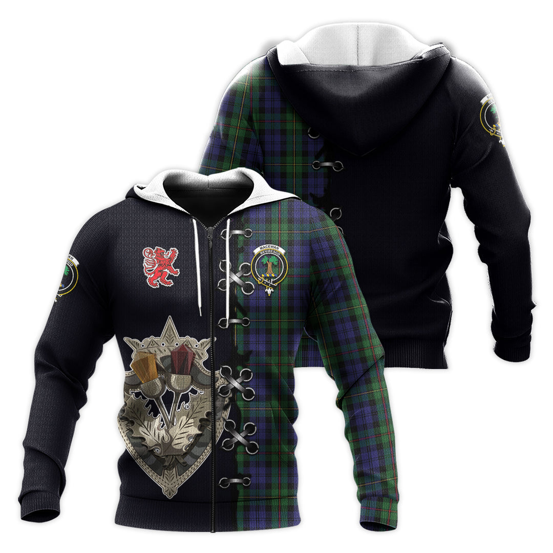 Printivon Macewen Macewan Tartan Hoodie Lion Rampant And Celtic Thistle Style