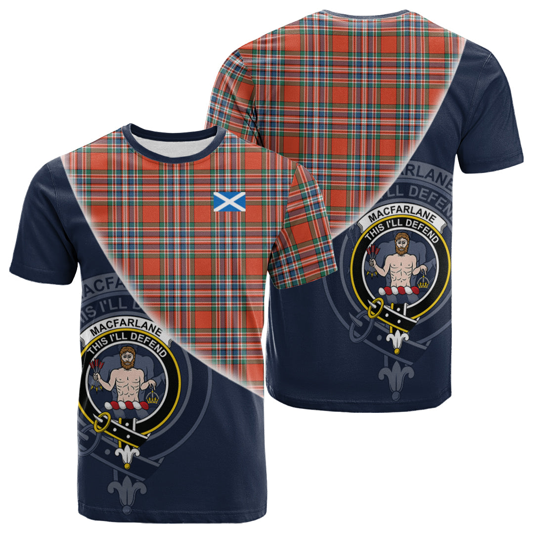 Printivon MacFarlane Ancient Tartan Scottish Crest T Shirt
