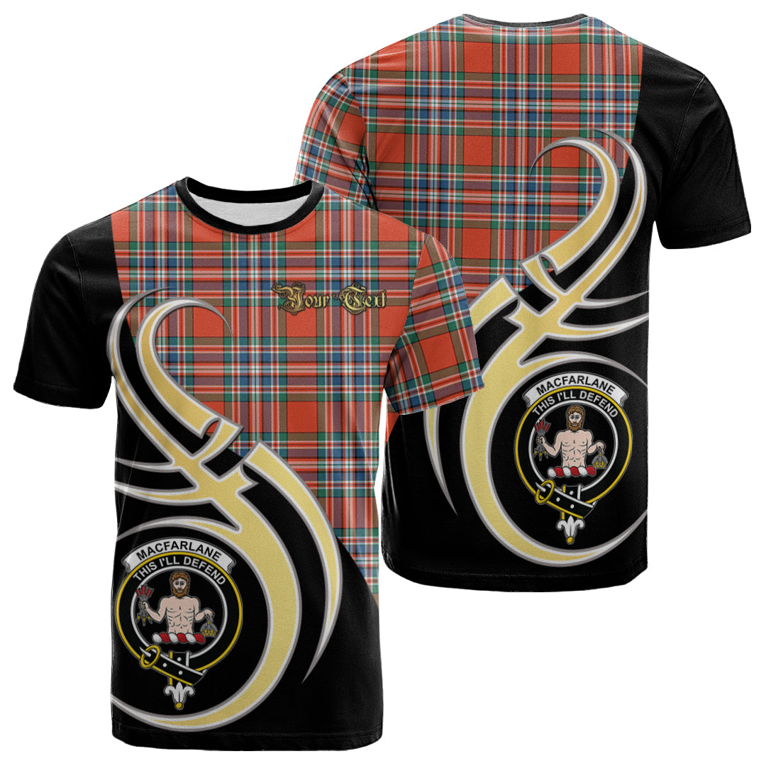 Printivon MacFarlane Ancient Tartan Crest Believe In Me T Shirt
