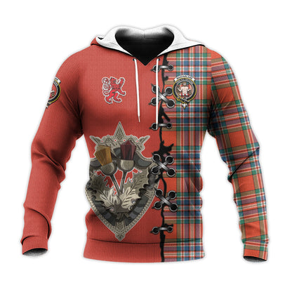 Printivon Macfarlane Ancient Tartan Hoodie Lion Rampant And Celtic Thistle Style