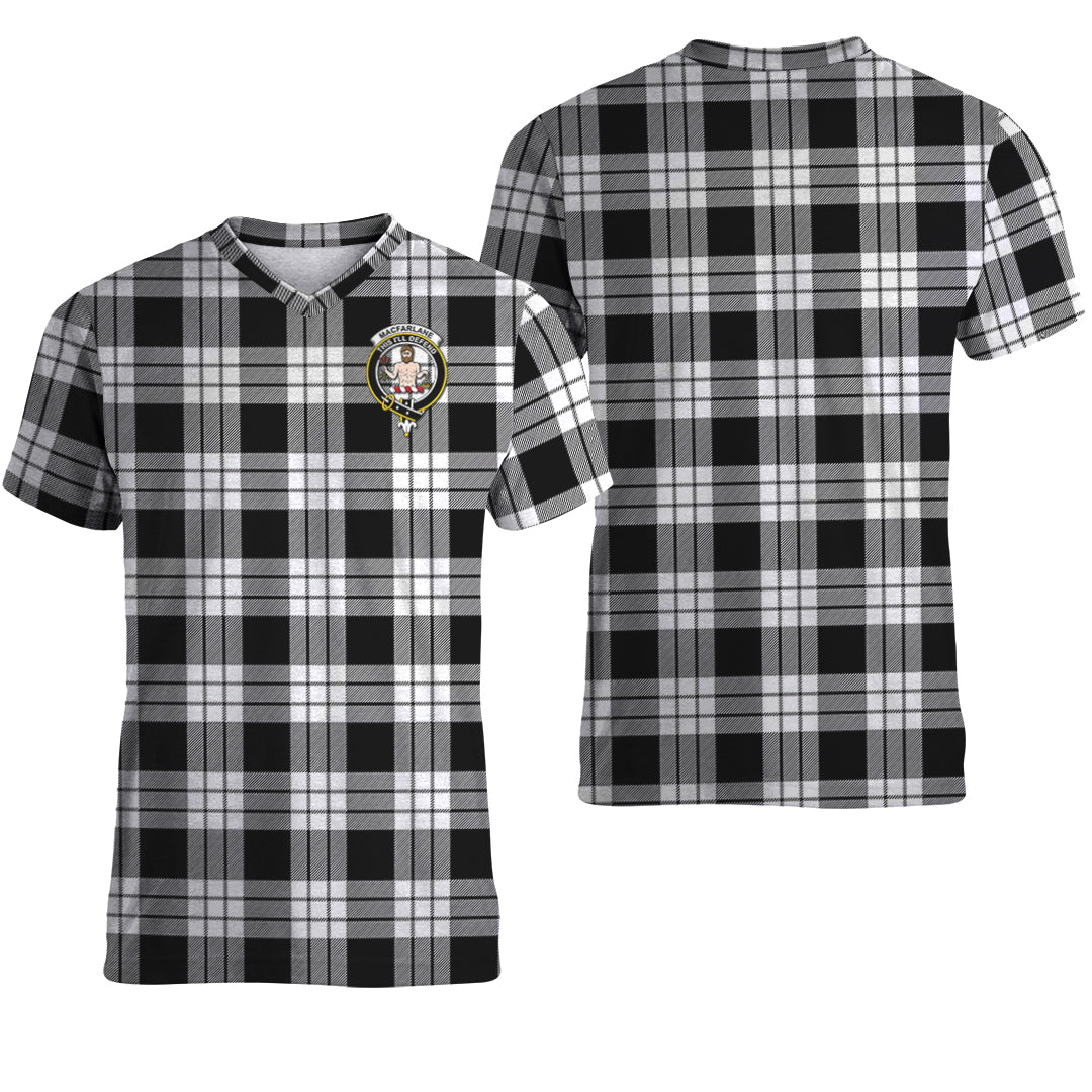 Printivon MacFarlane Black White Tartan T Shirt