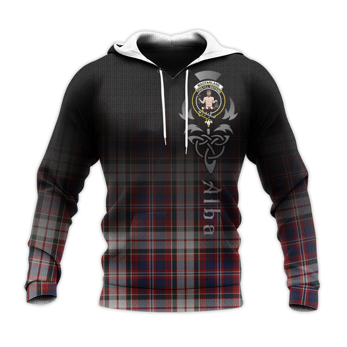 Printivon Macfarlane Dress Tartan Crest Alba Celtic Hoodie