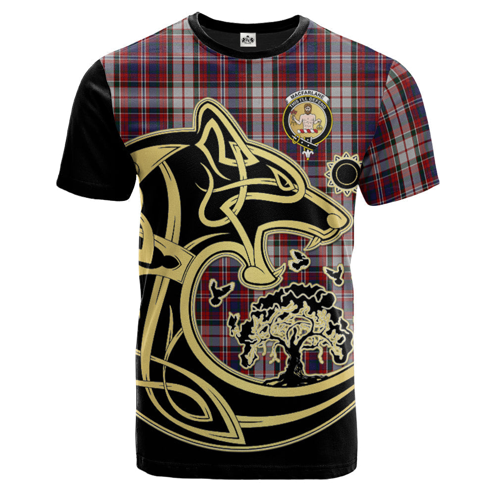 Printivon MacFarlane Dress Crest Celtic Wolf Tartan T Shirt Custom Your Text