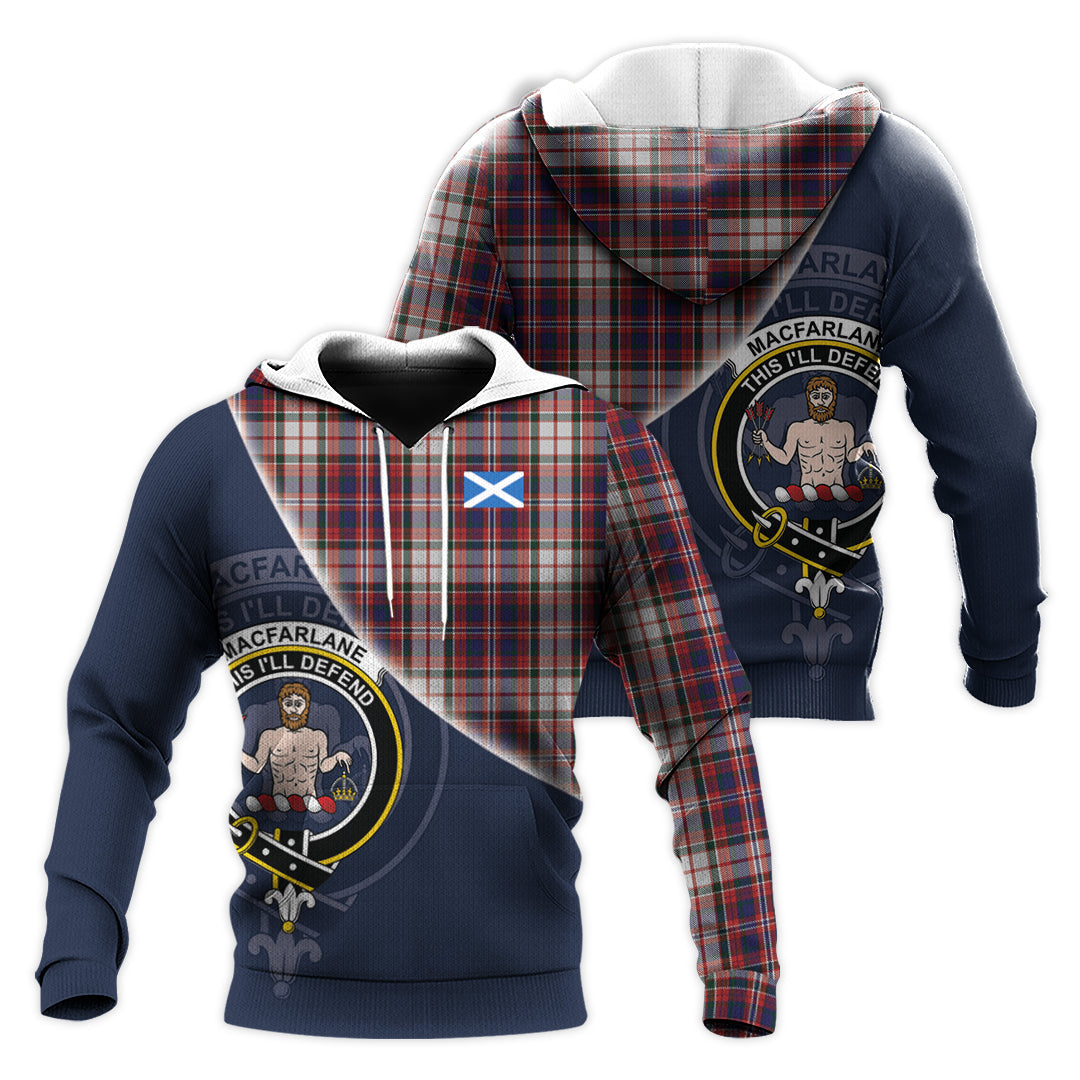 Printivon Macfarlane Dress Tartan Scottish Crest Hoodie