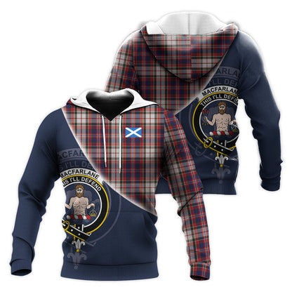 Printivon Macfarlane Dress Tartan Scottish Crest Hoodie