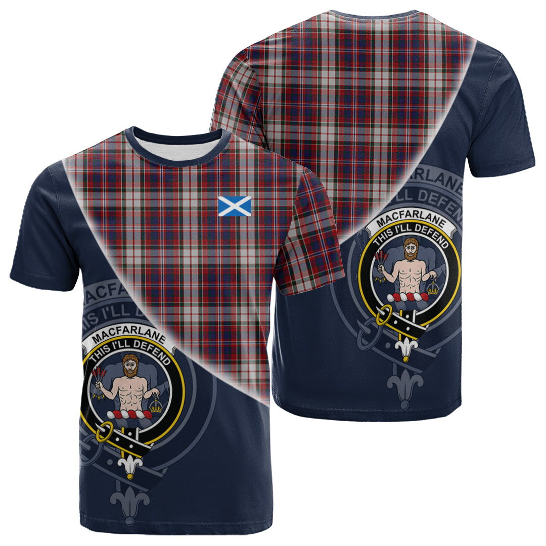 Printivon MacFarlane Dress Tartan Scottish Crest T Shirt