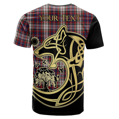 Printivon MacFarlane Dress Crest Celtic Wolf Tartan T Shirt Custom Your Text