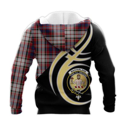 Printivon Macfarlane Dress Clan Believe In Me Crest Tartan Knitted Hoodie Custom Your Text