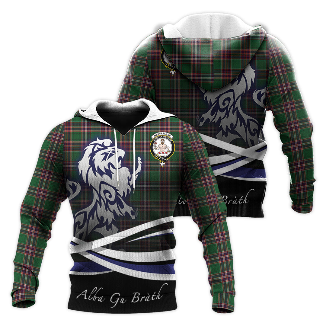 Printivon Macfarlane Hunting Tartan Scottish Lion Hoodie