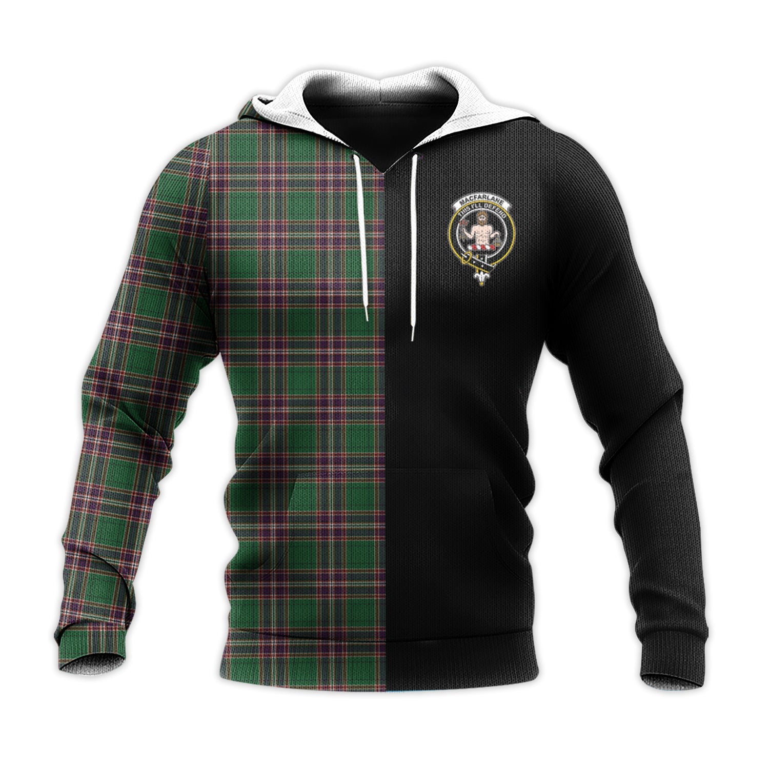 Printivon Macfarlane Hunting Tartan Personalize Half Hoodie