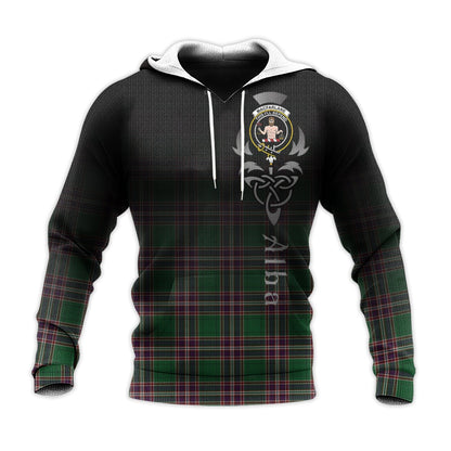 Printivon Macfarlane Hunting Tartan Crest Alba Celtic Hoodie