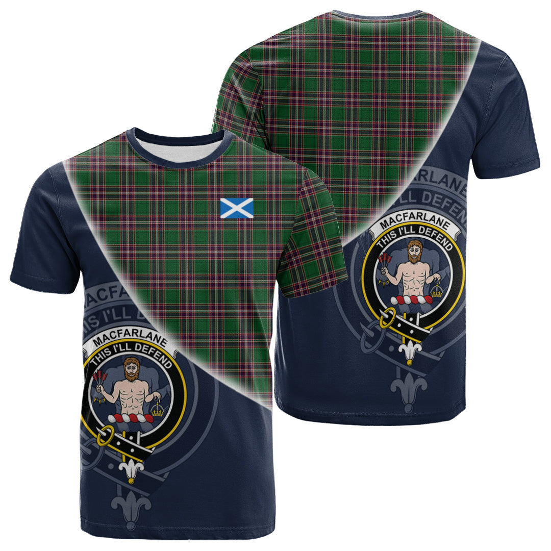 Printivon MacFarlane Hunting Tartan Scottish Crest T Shirt