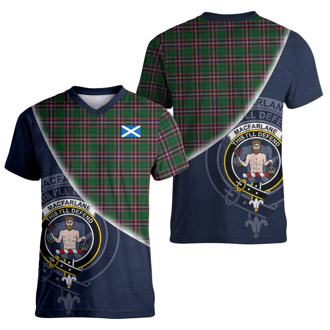 Printivon MacFarlane Hunting Tartan Scottish Crest T Shirt