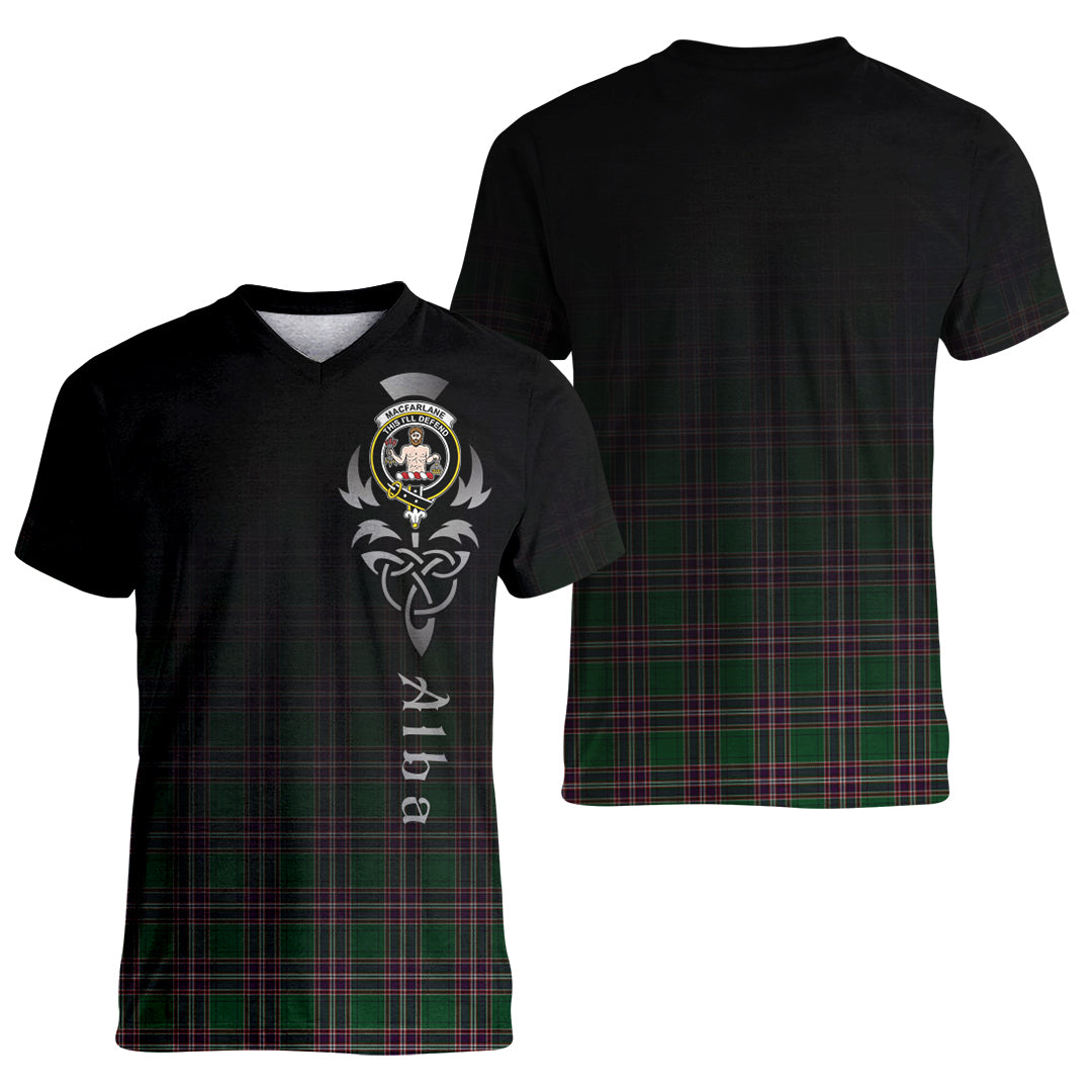 Printivon MacFarlane Hunting Tartan Crest Alba Celtic T Shirt