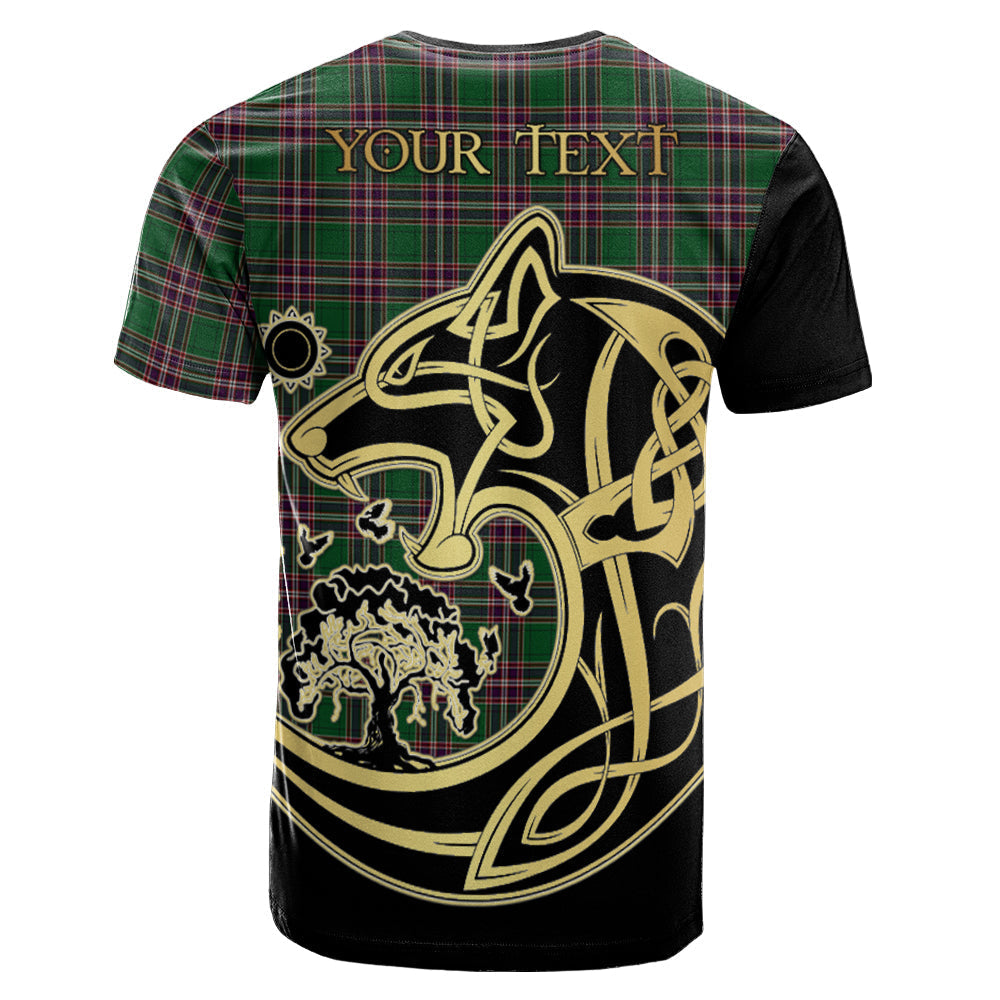Printivon MacFarlane Hunting Crest Celtic Wolf Tartan T Shirt Custom Your Text