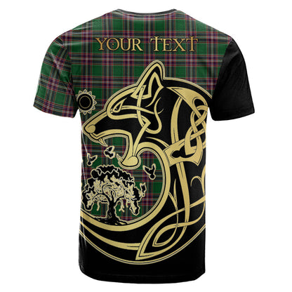 Printivon MacFarlane Hunting Crest Celtic Wolf Tartan T Shirt Custom Your Text