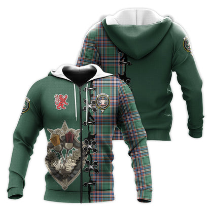 Printivon Macfarlane Hunting Ancient Tartan Hoodie Lion Rampant And Celtic Thistle Style