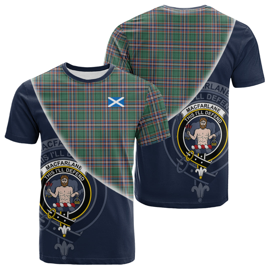 Printivon MacFarlane Hunting Ancient Tartan Scottish Crest T Shirt