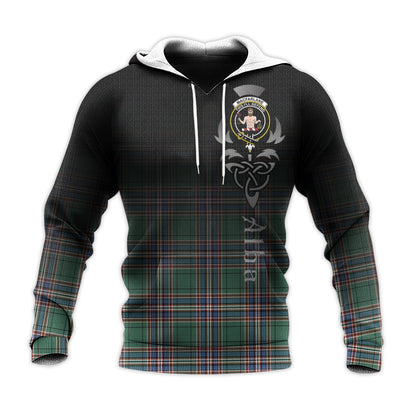 Printivon Macfarlane Hunting Ancient Tartan Crest Alba Celtic Hoodie