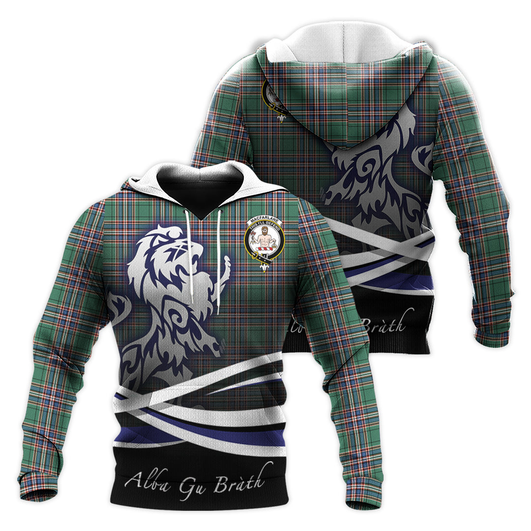 Printivon Macfarlane Hunting Ancient Tartan Scottish Lion Hoodie