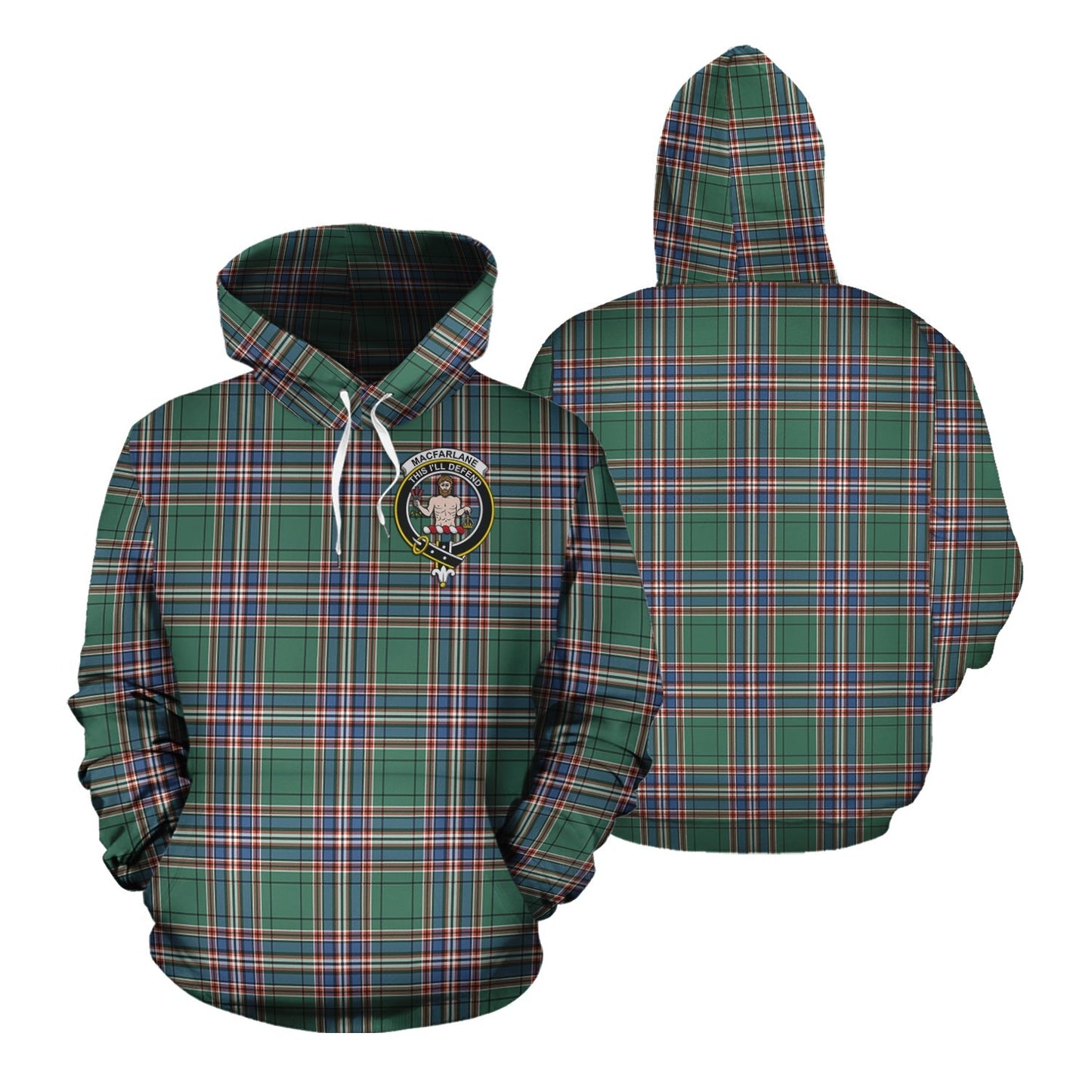 Printivon Macfarlane Hunting Ancient Tartan Hoodie