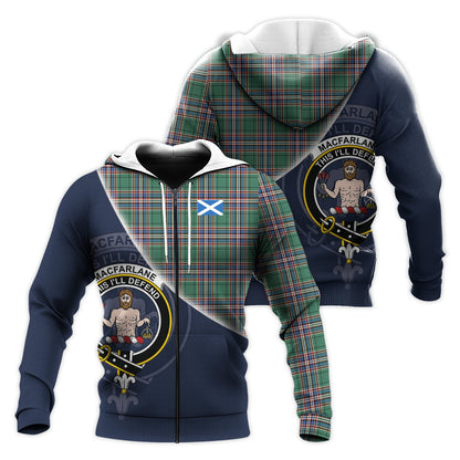 Printivon Macfarlane Hunting Ancient Tartan Scottish Crest Hoodie