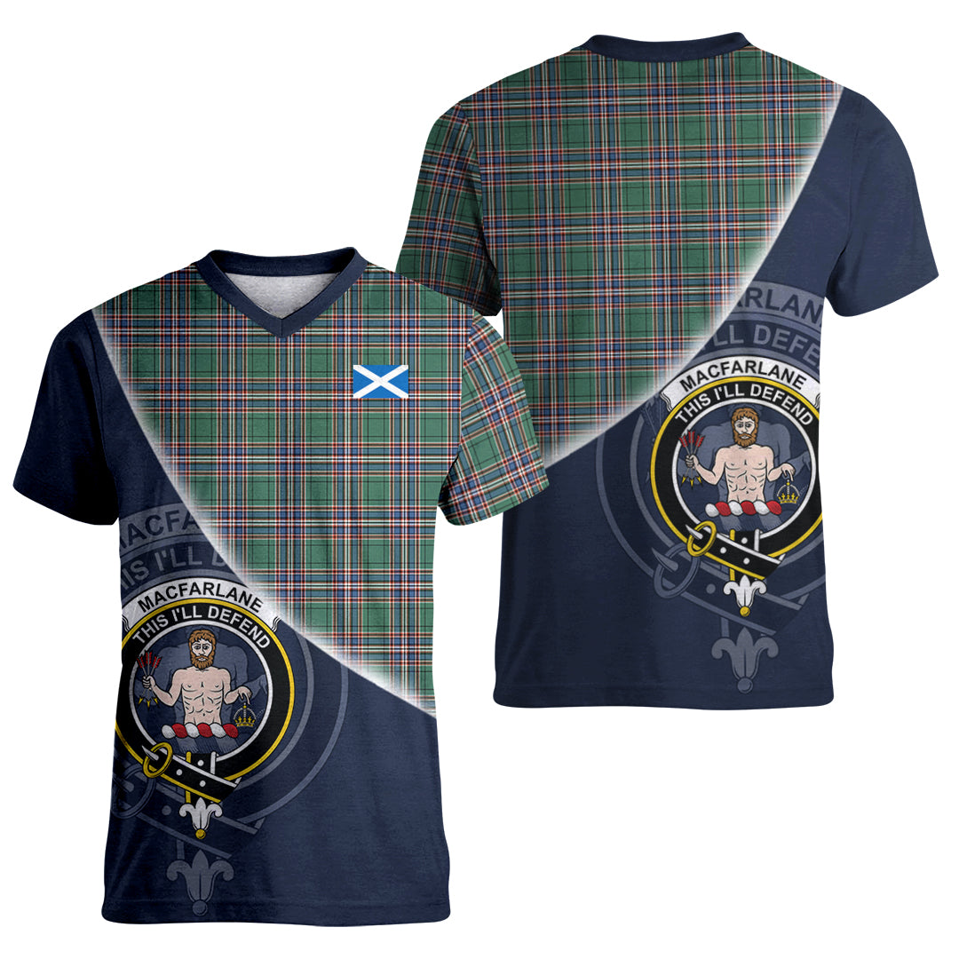 Printivon MacFarlane Hunting Ancient Tartan Scottish Crest T Shirt