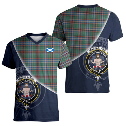 Printivon MacFarlane Hunting Ancient Tartan Scottish Crest T Shirt